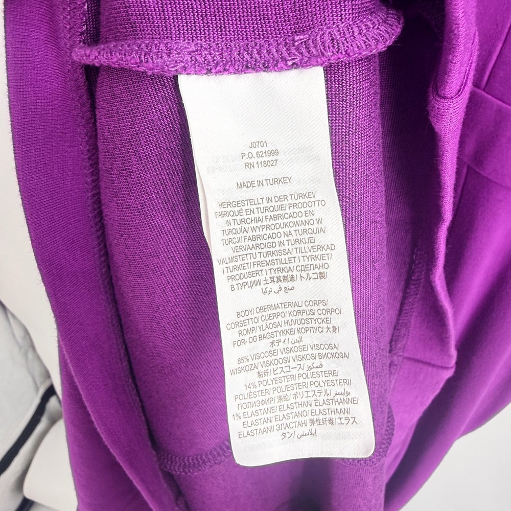 Boden Purple Jersey Fit & Flare Midi Dress 3/4 Sleeve Scoop Neck US 10R Solid 10 - Picture 5 of 6